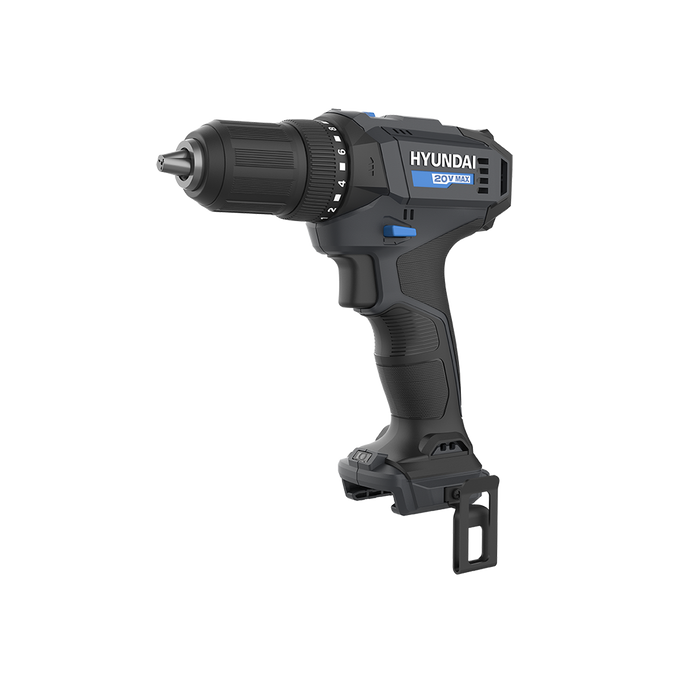 Hyundai 20V Cordless Driver Drill – 2-Speed, 40Nm Torque, LED Light, 13mm Chuck | Lightweight 1kg – SKIN ONLY (DD20S-40TT)