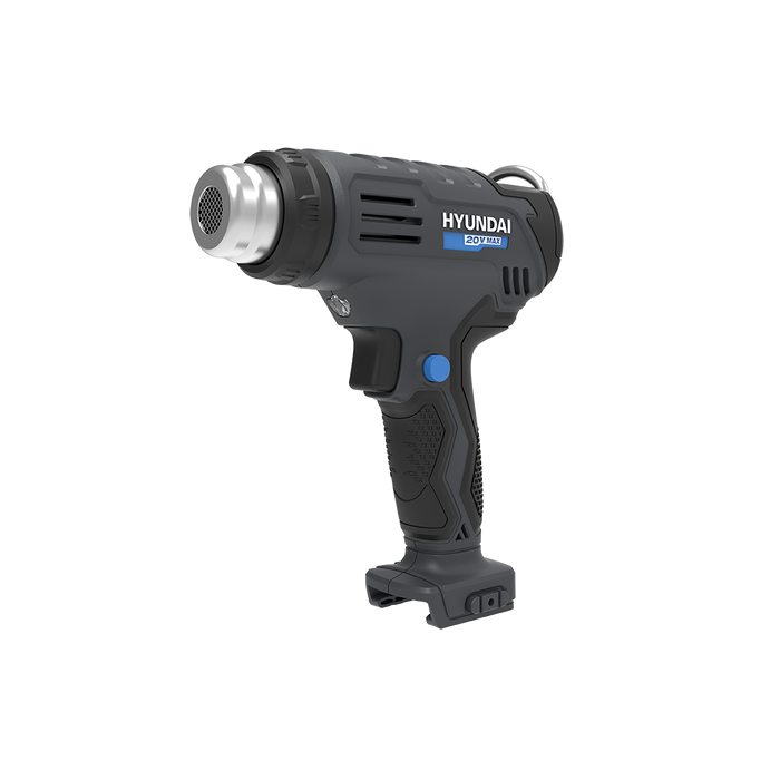 Hyundai 20V Cordless Heat Gun – 2 Temp Settings (350°C/550°C), Auto Cooldown, Lock-On Switch – SKIN ONLY (HG20S)