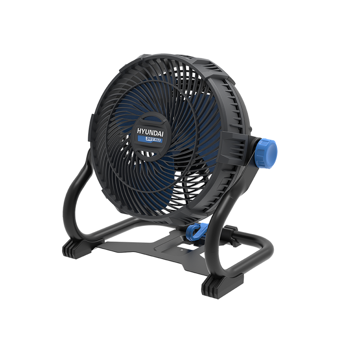 Hyundai 20V Cordless Camping & Job Site Fan – 360° Adjustable Head, Dual Speed, Wall-Mountable – SKIN ONLY (JF20S)