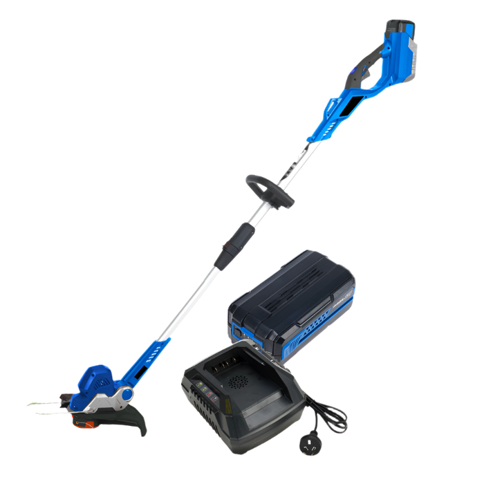 Hyundai 40V Battery Brushcutter Starter Pack - Includes Brushcutter, 4.0Ah Battery & Fast Charger Kit (HY40BC10)