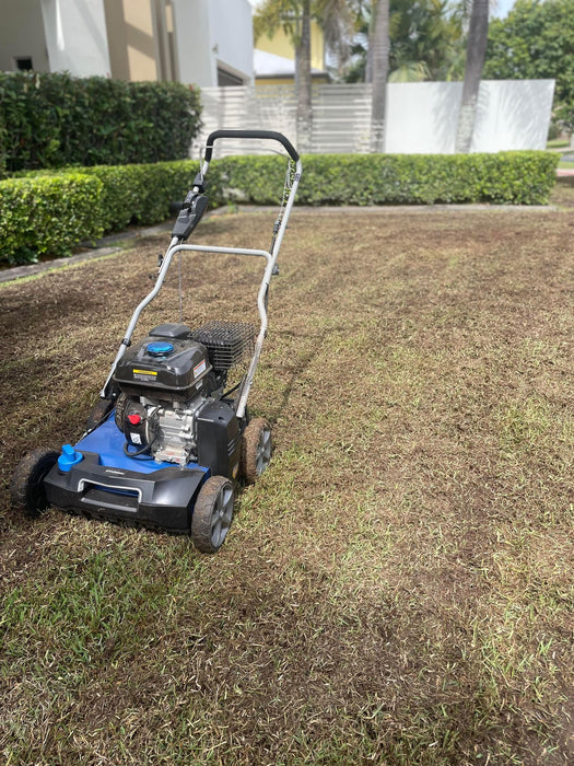 Hyundai Petrol Lawn Scarifier & Aerator 2-in-1 – 212cc Engine, 400mm Width, 45L Catcher (HYSC210)
