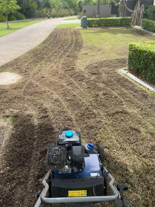 Hyundai Petrol Lawn Scarifier & Aerator 2-in-1 – 212cc Engine, 400mm Width, 45L Catcher (HYSC210)