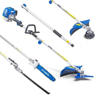 Hyundai 33cc 5-in-1 Petrol Garden Tool Set – Hedge Trimmer, Chainsaw, Brush Cutter & More (HYMT331)