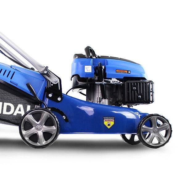 Hyundai 17" Petrol Lawn Mower Push - 145cc Engine, 6 Cutting Heights, Mulching, Compact Foldable Design (HYM42P-B)