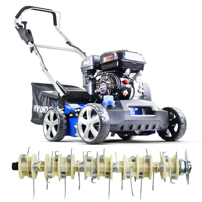 Hyundai Petrol Lawn Scarifier & Aerator 2-in-1 – 212cc Engine, 400mm Width, 45L Catcher (HYSC210)