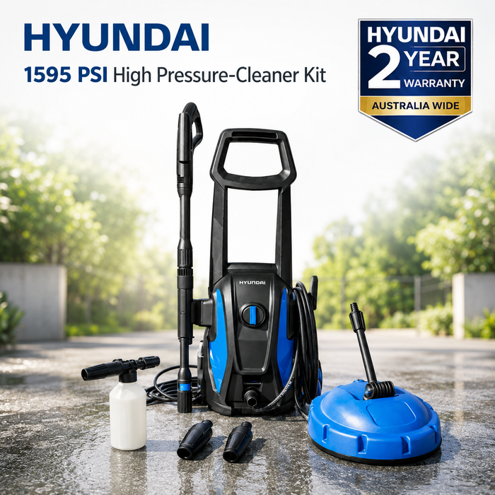 Hyundai 1595 PSI Electric Pressure Washer – 1500W, Patio Cleaner, Turbo Nozzle