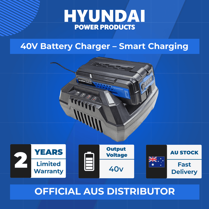 Hyundai 40V Battery Charger - Fast 30-Minute Charge, 5A Output, Compact and Lightweight Design (HY40C4)