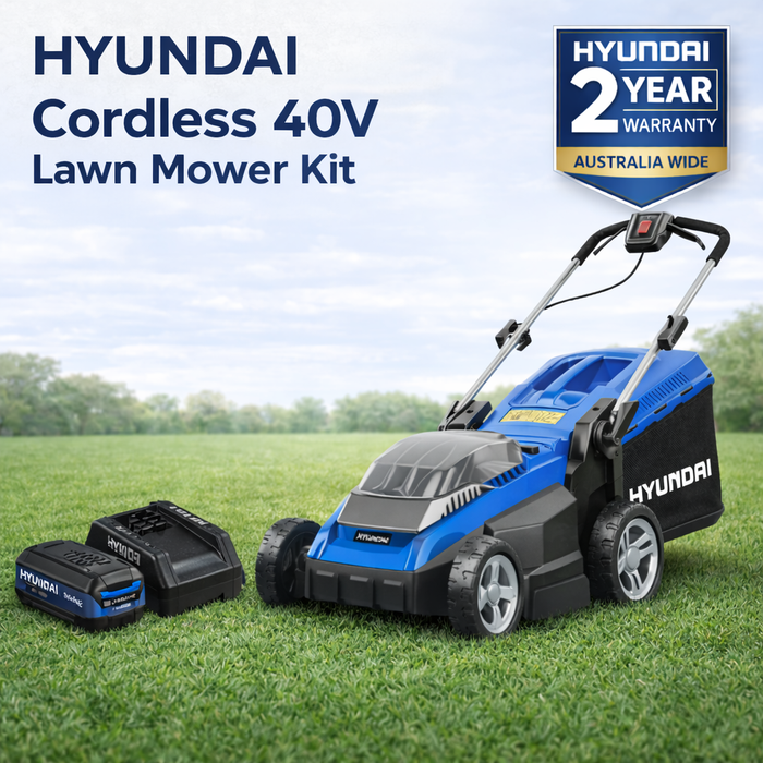 Hyundai 15" 40V Battery Lawn Mower Kit – Push Mower + 2.0Ah Battery & Charger (HY38-E40 Starter)