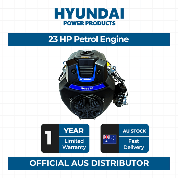 Hyundai 23HP Petrol Engine for Generators, Water pumps, Compressor drives or Industrial machinery