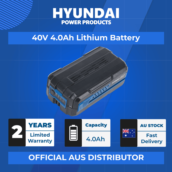 Hyundai 40V 4.0Ah Lithium Battery – Samsung Cells, LED Indicator, BMS Protected (HY40B4)