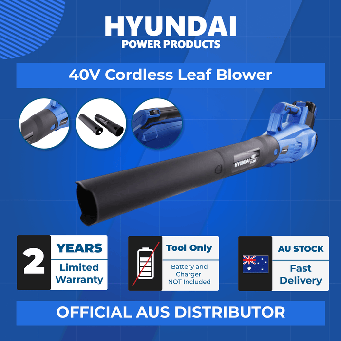 Hyundai 40V Cordless Leaf Blower – Lightweight, Variable Speed - SKIN ONLY (HY40LI)