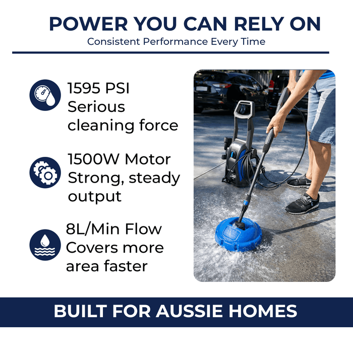 Hyundai 1595 PSI Electric Pressure Washer – 1500W, Patio Cleaner, Turbo Nozzle (HY-VCL70PC)
