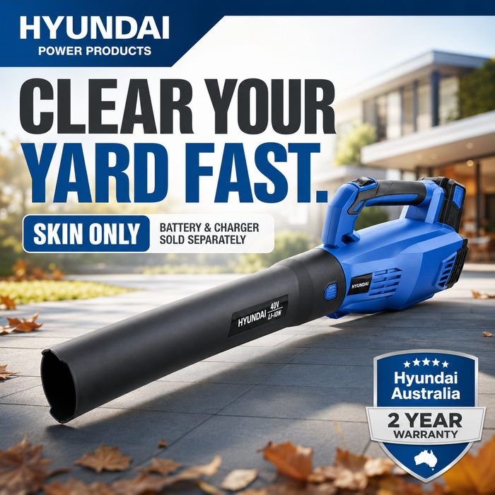 Hyundai 40V Cordless Leaf Blower – Lightweight, Variable Speed - Skin Only