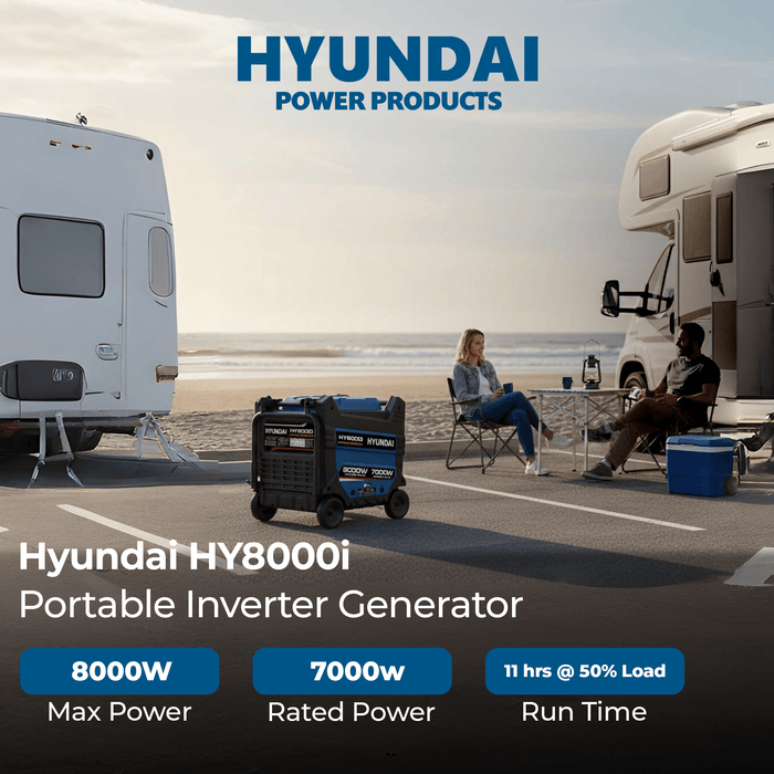 Hyundai 10 kVA Portable Inverter Generator — Heavy-Duty Portable Power, Anywhere - HY8000i