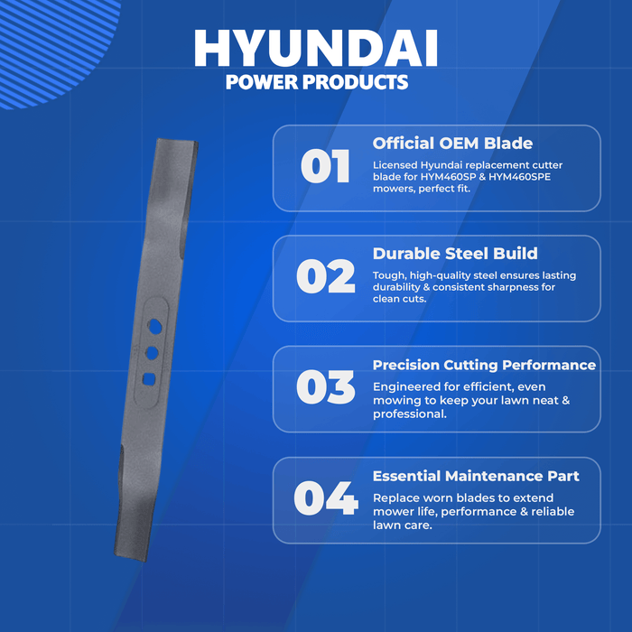 Genuine Replacement Cutter Blade for Hyundai HYM460SP & HYM460SPE Mowers – Tough Steel