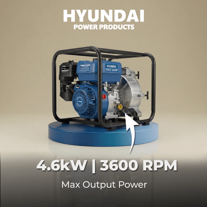 Hyundai 3″ Petrol Water & Trash Transfer Pump for farms, construction sites, irrigation systems, flooded areas, dams, pools, and more
