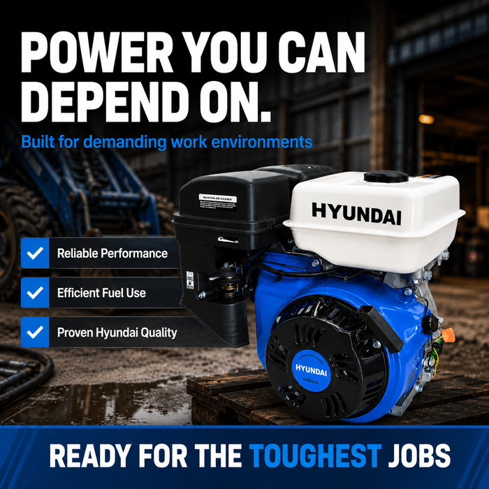 Hyundai 15HP Petrol Engine for Generators, Pressure Washers, Water Pumps, Tillers and More