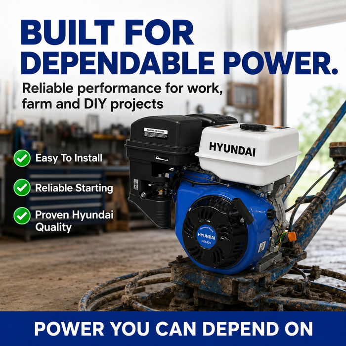 Hyundai 7.5HP Petrol Engine - for Generators, Pressure Washers, Water Pumps, Tillers and More