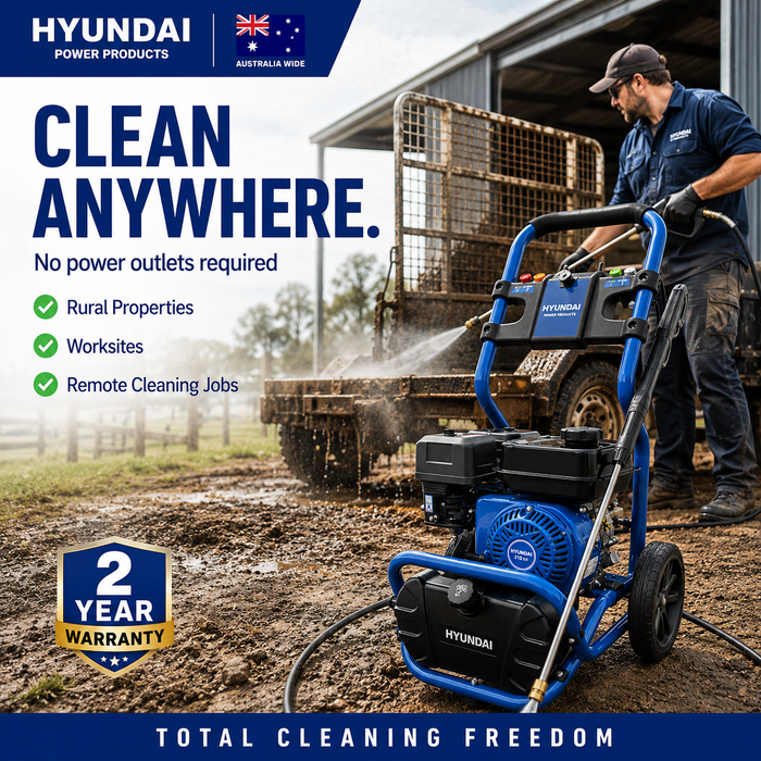 Hyundai 3500 PSI Petrol Pressure Washer – 212cc Engine, 3200W, 6m Hose