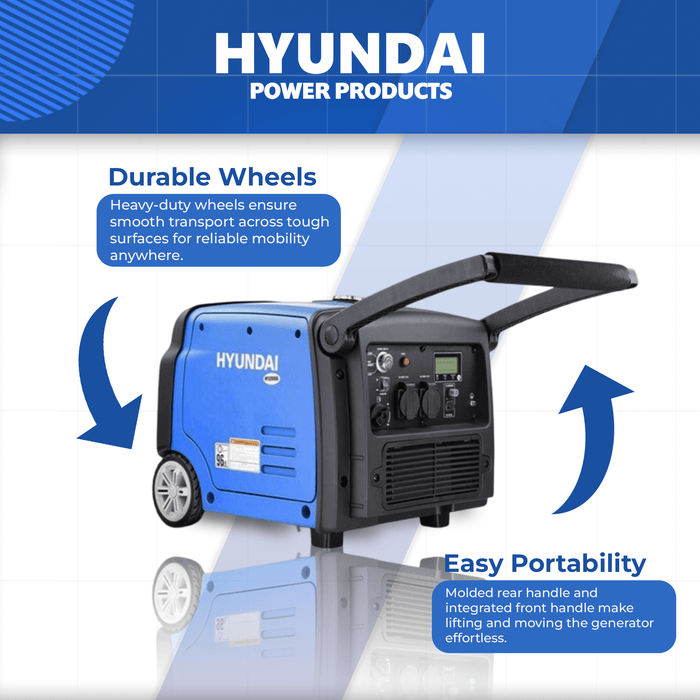 Hyundai 3200W Inverter Generator – Remote Start, Quiet & Portable Power for Camping & Caravans (HY3200SEi)