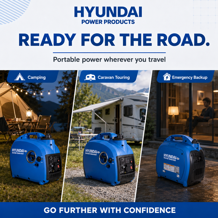 Hyundai 2000W Inverter Generator – Quiet, Portable Power for Camping & Home Backup