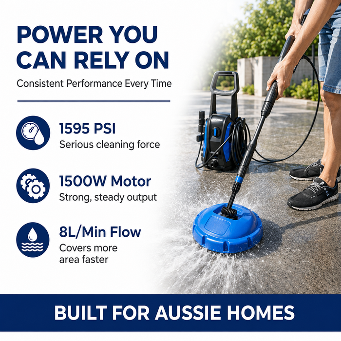 Hyundai 1595 PSI Electric Pressure Washer – 1500W, Patio Cleaner, Turbo Nozzle