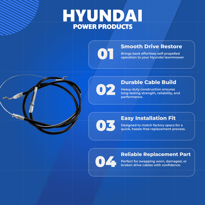 Hyundai Replacement Self-Propelled Drive Cable – Suits 510 & 530 Series Lawnmowers