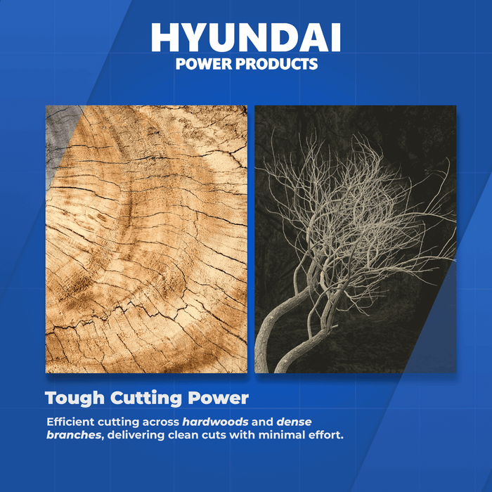 Hyundai 18" Petrol Chainsaw – 53cc 2-Stroke, Oregon Bar, Anti-Vibration, Auto Chain Lube, Kick-Back Protection (HY5310)