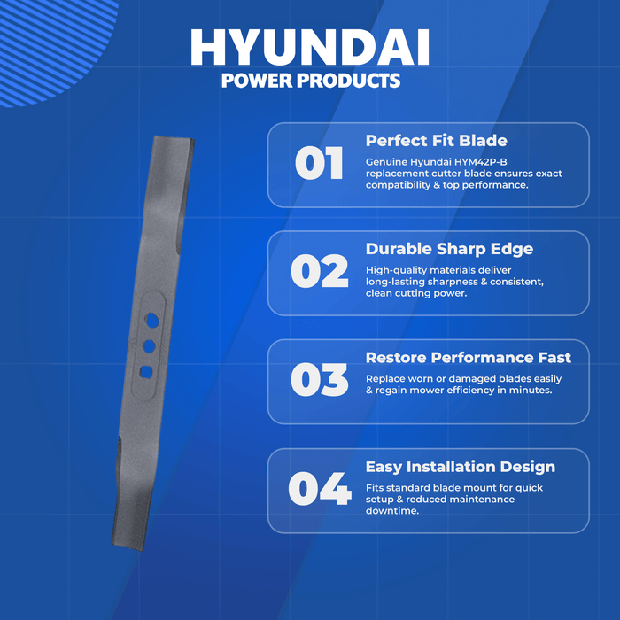 Hyundai HYM42P-B Lawnmower Replacement Cutter Blade – Genuine Official Hyundai Part