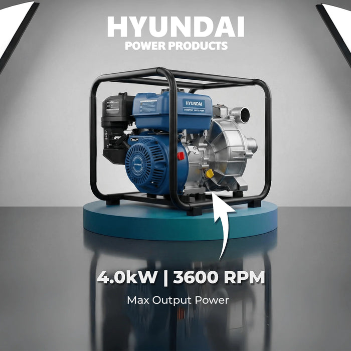 Hyundai  2″ Petrol Water & Trash Transfer Pump - farms, construction sites, irrigation systems, flooded areas, dams, pools, and more