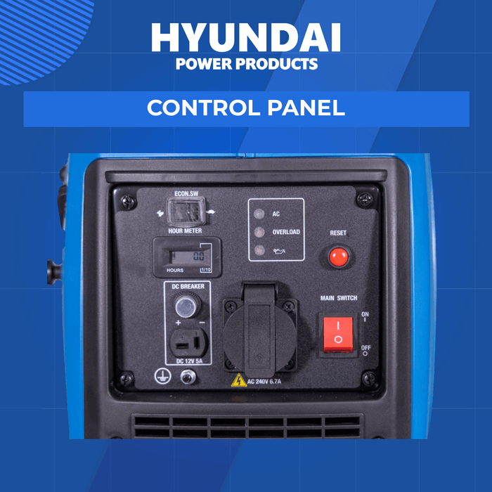 Hyundai 2000W Inverter Generator – Quiet, Portable Power for Camping & Home Backup (HY2000Si)