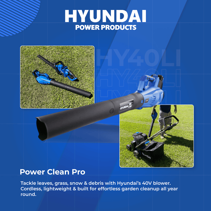 Hyundai 40V Cordless Leaf Blower – Lightweight, Variable Speed - SKIN ONLY (HY40LI)
