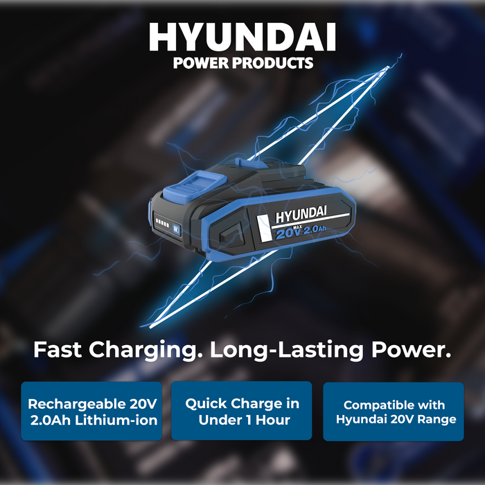 Hyundai 20V Brushless Impact Driver Kit – 230Nm, 3-Speed, LED, 4Ah Battery & Charger (ID20X-230FT)