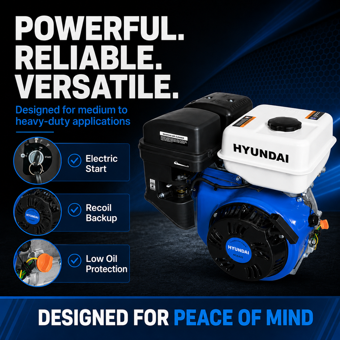 Hyundai 15HP Petrol Engine for Generators, Pressure Washers, Water Pumps, Tillers and More