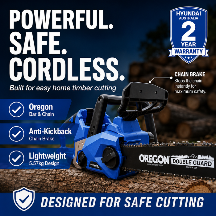 Hyundai 40V Battery Chain Saw - Cordless 14" Oregon Bar - Skin Only