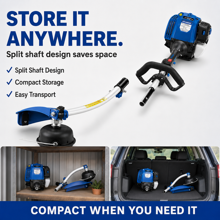 Hyundai 26cc Petrol Grass Trimmer – Lightweight 2-Stroke Line Trimmer with Tap & Go Head