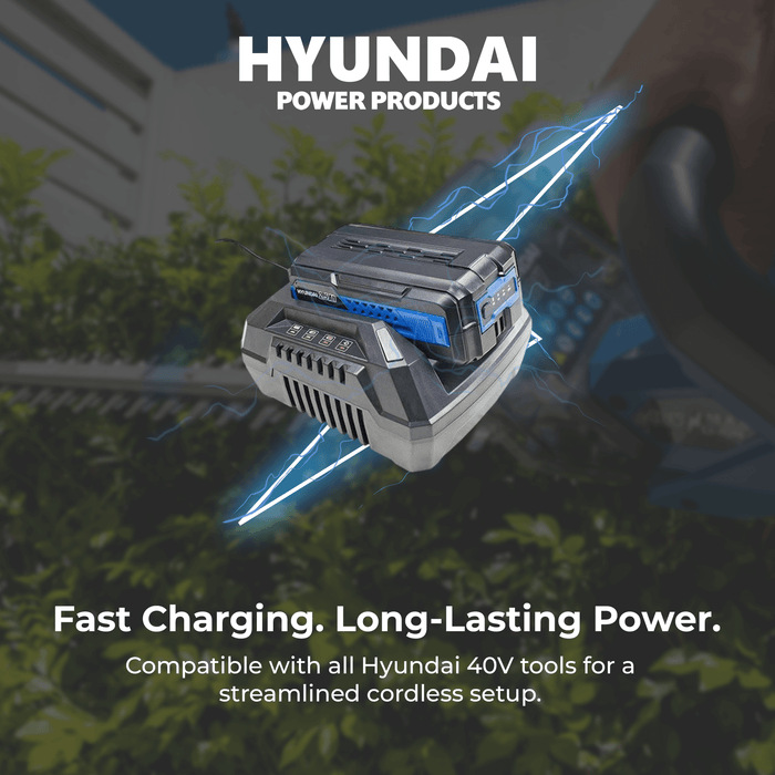 Hyundai 40V Cordless Hedge Trimmer Kit – 520mm Blade, Battery & Charger Included (HYHT40LI)