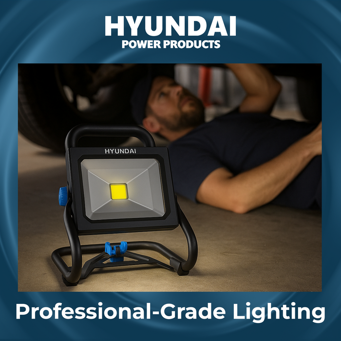Hyundai 20V LED Work Light – 1600 Lumen, 360° Head, Tripod Mountable, 3-Mode Brightness - SKIN ONLY (WL20S-1600)