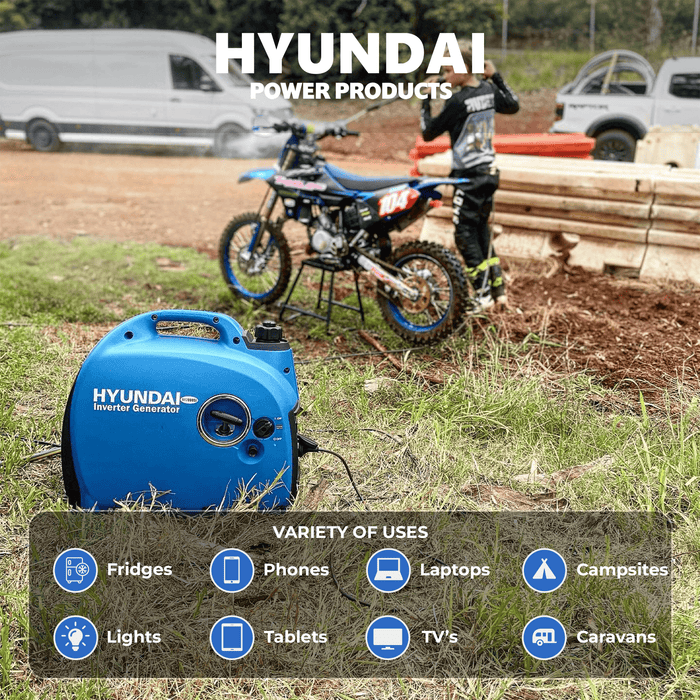 Hyundai 2000W Inverter Generator – Quiet, Portable Power for Camping & Home Backup (HY2000Si)