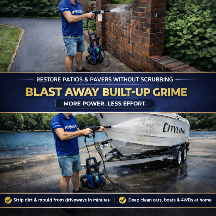 Hyundai 1595 PSI Electric Pressure Washer – 1500W, Patio Cleaner, Turbo Nozzle (HY-VCL70PC)