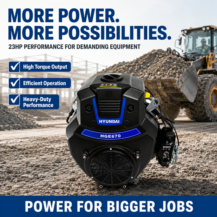 Hyundai 23HP Petrol Engine for Generators, Water pumps, Compressor drives or Industrial machinery
