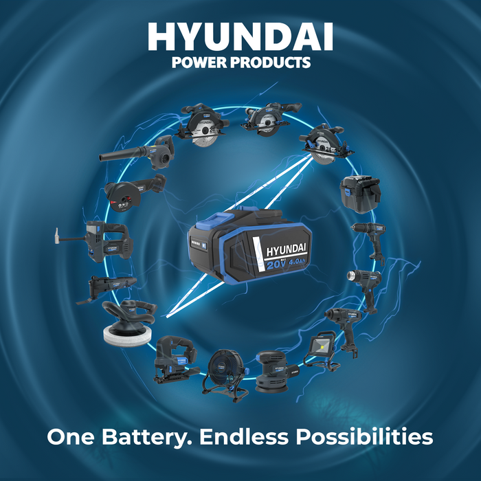Hyundai 20V 4.0Ah Li-ion Battery – High-Capacity Power Pack for Hyundai Cordless Tools (BI20-4)
