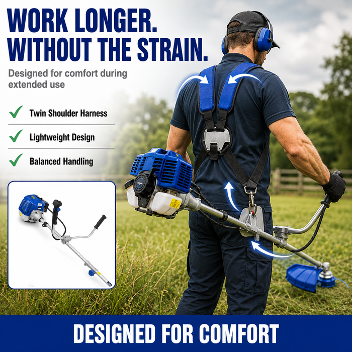 Hyundai 33cc Petrol Grass Trimmer / Brush Cutter – Lightweight, High Power, Easy Start, Harness Included