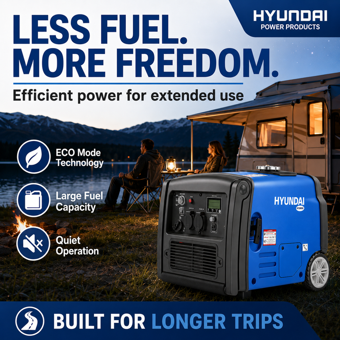 Hyundai 3200W Inverter Generator – Remote Start, Quiet & Portable Power for Camping & Caravans