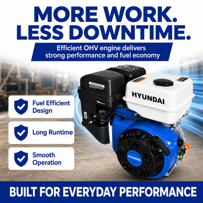 Hyundai 7.5HP Petrol Engine - for Generators, Pressure Washers, Water Pumps, Tillers and More