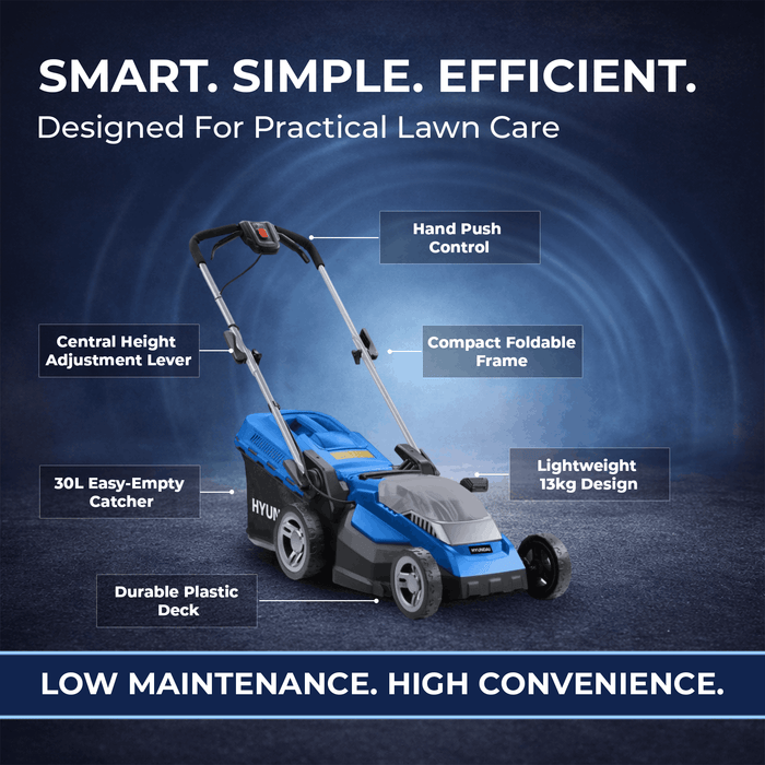Hyundai 15" 40V Battery Lawn Mower Kit – Push Mower + 2.0Ah Battery & Charger (HY38-E40 Starter)