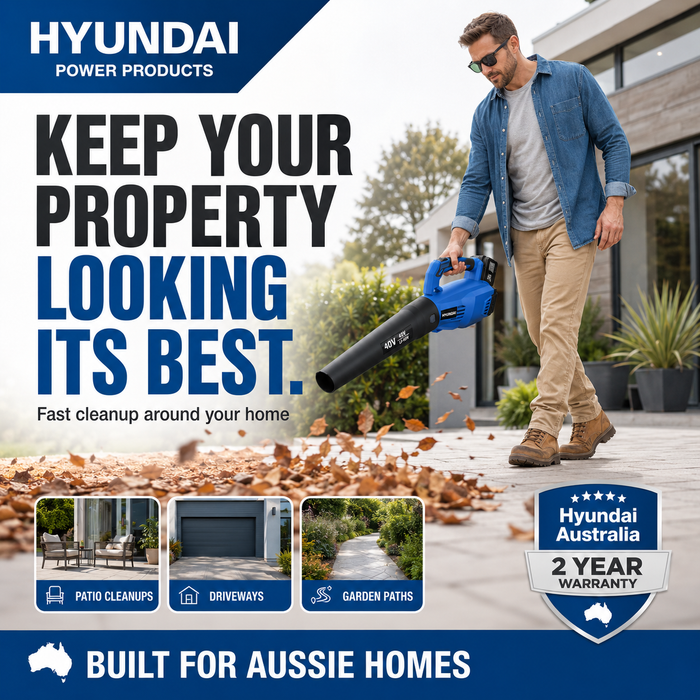 Hyundai 40V Cordless Leaf Blower – Lightweight, Variable Speed - Skin Only