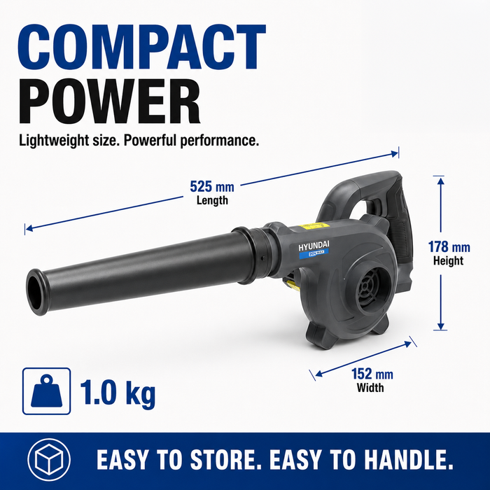 Hyundai 20V Cordless Workshop & Camping Blower + 2.0Ah Battery & Fast Charger