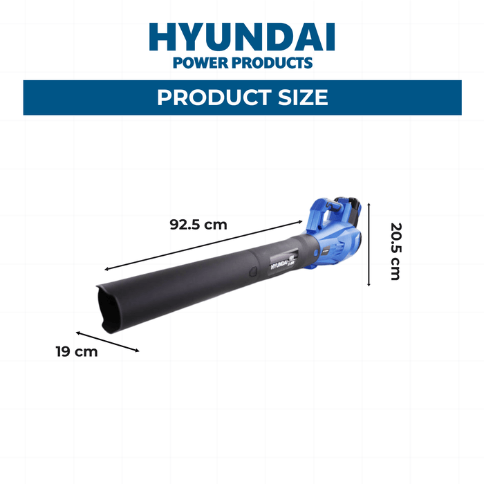 Hyundai 40V Cordless Leaf Blower Kit – Variable Speed, 2.5Ah Battery & Charger (HYB40LI)