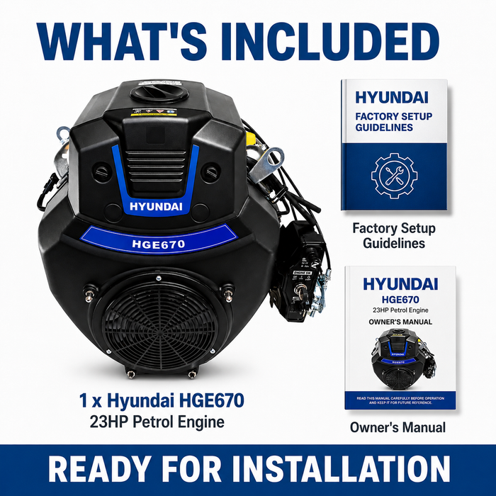 Hyundai 23HP Petrol Engine for Generators, Water pumps, Compressor drives or Industrial machinery